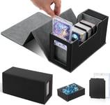 Boîte De Jeu De Cartes Pour Mtg Commander Avec Fenêtre De Visualisation, Card Deck Case Pour 600 Cartes Yugioh Tcg,Avec 2 Séparateurs En Carton, 1 Boîte À Dés, 1 Porte-Cartes Magnétique(Gris)