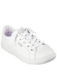 Skechers Bobs D Vine Vegan Leather Faux Lace Slip On Sneaker - White Synthetic, White, Size 3, Women