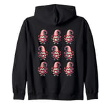 Valentines Day Gnomes Cute Heart Pattern Unique Love Gnome Zip Hoodie