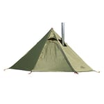 Vilemoon Tipi Tente Chaude avec cric Ignifuge pour tuyaux de cheminée, 3 à 4 Personnes, Tente tipi légère pour équipe familiale, randonnée, Camping, randonnée (Vert)