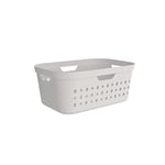 Rotho Jona Jona Panier à linge, en plastique (polypropylène recyclé), blanc, 39 l (56,6 x 38,5 x 23,3 cm)