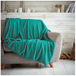 GC GAVENO CAVAILIA Popcorn Sofa Bed Blanket, Snuggle Waffle Throw, Fleece Blankets, Teal, 200X240 Cm