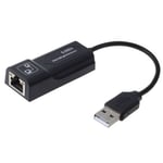 USB 2.0 netværkskort - 10/100 Mbps - 1xRJ45 - Sort