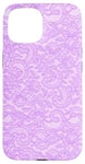 Coque pour iPhone 15 Vintage Mauve Dentelle Fleurs