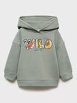 Mango Kids' Wild Lion King Hoodie, Green/Multi