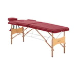 physa Hopfällbar massagebänk - 185 x 60 63-86 cm 227 kg Röd