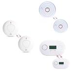 fxo Smoke Alarm, Heat Detector & Carbon Monoxide CO Alarm Value Multipack - 5 Unit Home Protection Pack
