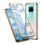Ellmi Case Compatible with Xiaomi Mi 10T Lite, Magnetic Adsorption Phone Case for Xiaomi Mi 10T Lite, Hard Phone Case with Double-Sided Clear Tempered Glass Built-in Magnets Metal Bumper Frame, Golden