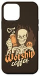 Coque pour iPhone 12 mini Squelette Café Culte Gothique Humour Noir Goth Comic