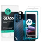 Ibywind Protecteur d'écran pour Motorola Edge 30 5G(6,5 pouces),avec 2 pièces en verre trempé,1 protection d'objectif d'appareil photo,1 film en fibre de carbone[pas de bulles]