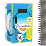 Paper Mate InkJoy 100ST Cap Stylo Bille - Pointe Moyenne (1,0 mm) - Noir - Lot de 50