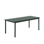 Muuto - Linear Steel Table 200cm Dark Green - Utendørs spisebord - Thomas Bentzen - Grønn - Metall