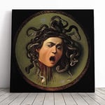 Big Box Art Canvas Print Wall Art Michelangelo Caravaggio The Head of Medusa | Mounted & Stretched Box Frame Picture | Home Decor for Kitchen, Living Room, Bedroom, Hallway, Muli-Colour, 20x20 Inch