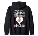 My Favorite Mountain Bike Racer Mom Mother's Day Cute Heart Zip Hoodie