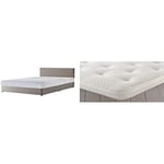 Silentnight Non Storage Divan | Sandstone | King with 1400 Eco Comfort Mattress | Firm | King