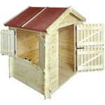 Cabane enfant exterieur 1.1m2 - Maisonnette en bois pour enfants avec plancher - Cabane bois enfant 146x112xH143cm - Maison enfant exterieur Timbela