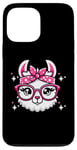 iPhone 13 Pro Max Llama Pink Bandana Glasses Case