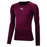 PUMA Liga Baselayer Tee Ls T-Shirt Homme (Lot de 1), Rouge, UK S(44/46 EU)