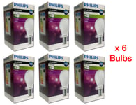 Philips E27 classic LED bulbs 7w (60w), 806lm, 3000K warm white a++ - ( 6 pack )