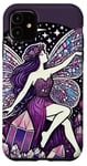 Coque pour iPhone 11 Illustration de fée en cristal violet améthyste