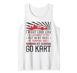 Go Kart Racing Vintage I Might Look Like I'm Listening To Tank Top