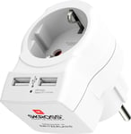 SKROSS - Home Prise Europe avec Hub USB - 2xUSB