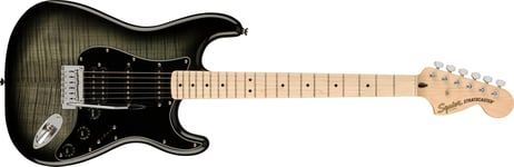 Squier Affinity Series Stratocaster FMT HSS, Maple Fingerboard, Black Pickguard, Black Burst