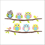 Ambiance Sticker Autocollant Muraux Décoration Adhésifs Animaux Hiboux et Oiseaux sur Branche Sticker Murale pour Bébé, Chambre d'enfant et Salon - H70 x L50 cm