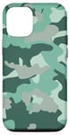 iPhone 13 Dark Mint Green Camo Covered Camouflage Case