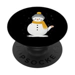 Chat blanc amusant bonhomme de neige chat PopSockets PopGrip Adhésif