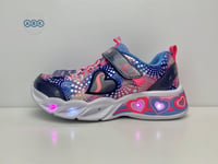 Skechers Girls Sweetheart Lights Light Up Trainers Riptape Pink UK Size 12 EU30