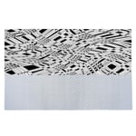 Omabeta Tapis de Sol Noir et Blanc Flanelle Confort Debout Tapis Tapis Hall Cuisine Salon(40cm×120cm)