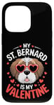 iPhone 13 Pro St Bernard My Valentines Hearts Day Dog Mom Dad Case