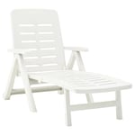 Prolenta Premium - Chaise Longue Pliable Plastique Blanc