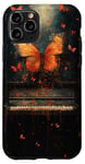 Coque pour iPhone 11 Pro Musique Piano Papillon Design Amateur De Piano Musicien