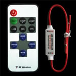 Top Mini Inline 12V RF Wireless LED Strip Light Switch Dimmer Remote Controller