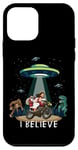 Coque pour iPhone 12 mini Believe Bigfoot Dinosaur Santa & Jesus Riding Bike Christmas