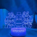 FNAF 3D Illusion Nattlampa LED Anime Lampa Färgglad Fjärrkontroll