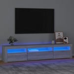 TV-taso LED-valoilla harmaa Sonoma 195x35x40 cm