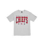 KANSAS CITY CHIEFS New Era Cap NFL T-Shirt surdimensionné en Satin avec écusson Logo Gris chiné Unisexe