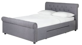 Argos Home Newbury Superking 2 Drawer Fabric Bed Frame -Grey Grey Super King