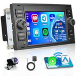 Hikity 2+64GB Autoradio Navi pour Ford Transit Fiesta Focus Kuga Mondeo Galaxy C-Max S-Max avec Carplay sans Fil Android Auto Android13 7 Pouces 2Din Radio avec GPS WiFi RDS FM Bluetooth de Recul