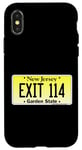 Coque pour iPhone X/XS Sortie 114 de plaque d'immatriculation New Jersey NJ GSP Parkway