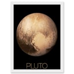 NASA Our Solar System Pluto New Horizons Image Artwork Framed Wall Art Print A4