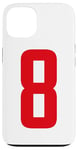 iPhone 13 Number 8 in Red printed both sides Case