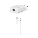 tec-T ttec SmartCharger Chargeur de Voyage avec Chargeur USB-C Câble Type-C Blanc 2,1 A