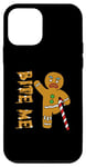 Coque pour iPhone 12 mini Bite-Me Angry Bonhomme en pain d'épices avec béquille en sucre d'orge