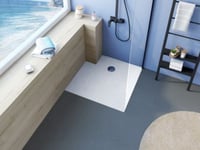 Receveur de douche acrylique blanc mat texturé l.90 x L.90 cm, Allibert Bath & Design Mara