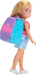 BARBIE Family & Friends Cupcake Baking Backpack Blonde Chelsea Doll, Wearable Backpack with Baking Play Pieces, JBF46