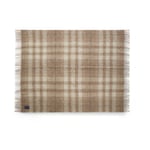 Lexington Checked Mohair Mix pläd 130x170 cm Beige-white-gray